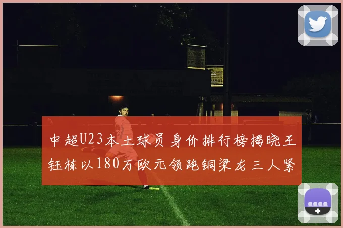 中超U23本土球员身价排行榜揭晓王钰栋以180万欧元领跑铜梁龙三人紧随其后